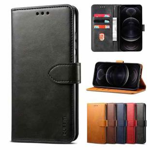 For iPhone 12 / 12 Pro GUSSIM Business Style Horizontal Flip Leather Case with Holder & Card Slots & Wallet(Black)