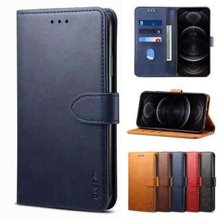 For iPhone 12 / 12 Pro GUSSIM Business Style Horizontal Flip Leather Case with Holder & Card Slots & Wallet(Blue)