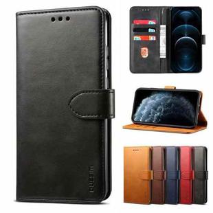 For iPhone 12 Pro Max GUSSIM Business Style Horizontal Flip Leather Case with Holder & Card Slots & Wallet(Black)