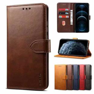 For iPhone 12 Pro Max GUSSIM Business Style Horizontal Flip Leather Case with Holder & Card Slots & Wallet(Brown)