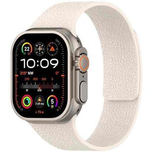 For Apple Watch 38 / 40 / 41 / S10 42mm xDfind Flat Head Litchi Texture Magnetic Silicone Watch Band(Starlight)