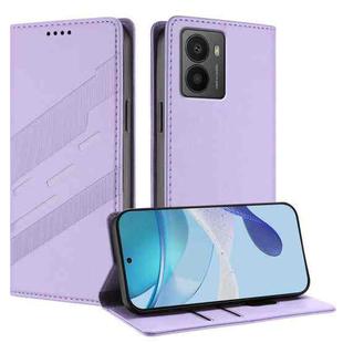 For HMD Fusion Embossed Multi-functional Wallet Retro Leather Phone Case(Light Purple)