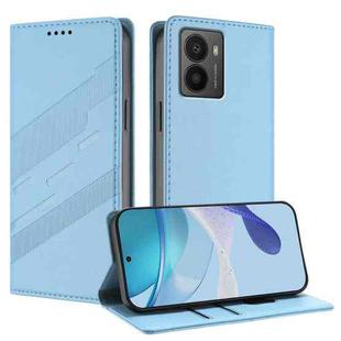 For HMD Fusion Embossed Multi-functional Wallet Retro Leather Phone Case(Light Blue)