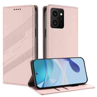 For HMD Skyline Embossed Multi-functional Wallet Retro Leather Phone Case(Pink)