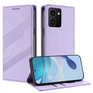 For HMD Skyline Embossed Multi-functional Wallet Retro Leather Phone Case(Light Purple)