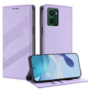 For HMD Pulse Pro Embossed Multi-functional Wallet Retro Leather Phone Case(Light Purple)