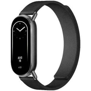 14mm xDfind Flat Head Litchi Texture Magnetic Silicone Watch Band(Black)