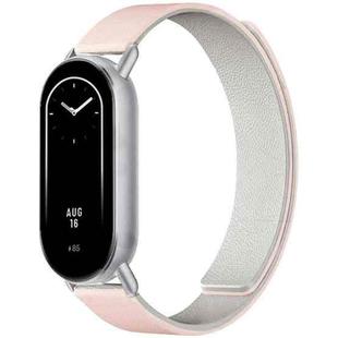 14mm xDfind Flat Head Litchi Texture Magnetic Silicone Watch Band(Pink Sstarlight)