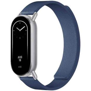 14mm xDfind Flat Head Litchi Texture Magnetic Silicone Watch Band(Midnight Blue)