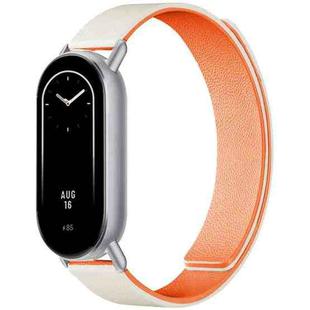 14mm xDfind Flat Head Litchi Texture Magnetic Silicone Watch Band(Starlight Orange)