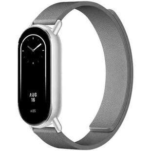 14mm xDfind Flat Head Litchi Texture Magnetic Silicone Watch Band(Grey)