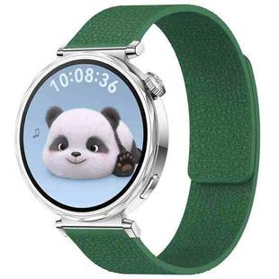 18mm xDfind Flat Head Litchi Texture Magnetic Silicone Watch Band(Dark Green)