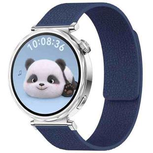 18mm xDfind Flat Head Litchi Texture Magnetic Silicone Watch Band(Midnight Blue)
