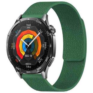 20mm xDfind Flat Head Litchi Texture Magnetic Silicone Watch Band(Dark Green)