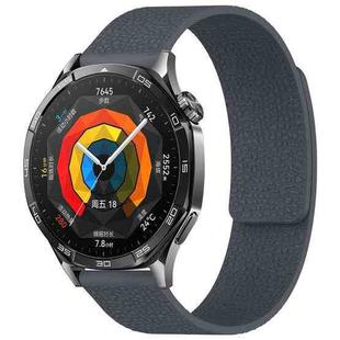 20mm xDfind Flat Head Litchi Texture Magnetic Silicone Watch Band(Grey)