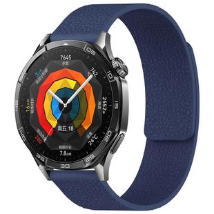 22mm xDfind Flat Head Litchi Texture Magnetic Silicone Watch Band(Midnight Blue)