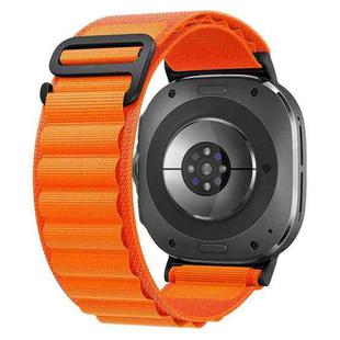 For Samsung Galaxy Watch Ultra 47mm xDfind Black Buckle Loop Nylon Watch Band(Orange)
