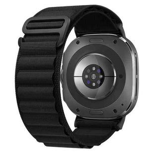 For Samsung Galaxy Watch Ultra 47mm xDfind Black Buckle Loop Nylon Watch Band(Black)