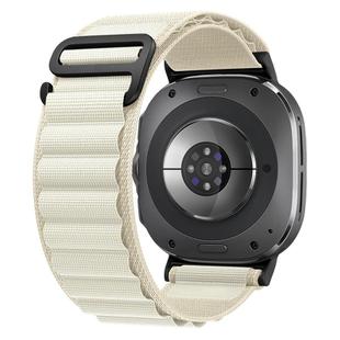 For Samsung Galaxy Watch8 / 8 Classic xDfind Black Buckle Loop Nylon Watch Band(Starlight)