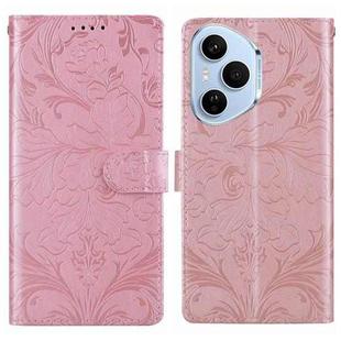 For Honor 400 Pro Global 160.8mm Embossed Floral Pattern Leather Phone Case(Pink)