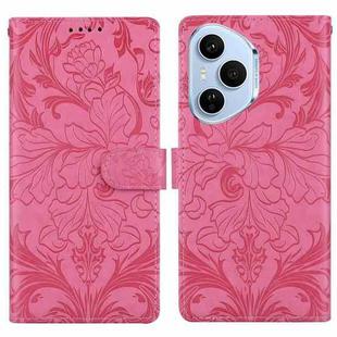 For Honor 400 Pro Global 160.8mm Embossed Floral Pattern Leather Phone Case(Rose Red)