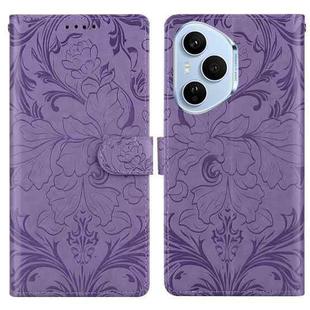 For Honor 400 Pro Global 160.8mm Embossed Floral Pattern Leather Phone Case(Purple)