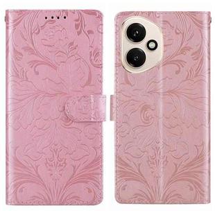 For Honor 400 Global 156.5mm Embossed Floral Pattern Leather Phone Case(Pink)