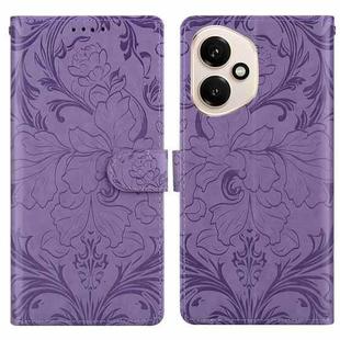 For Honor 400 Global 156.5mm Embossed Floral Pattern Leather Phone Case(Purple)