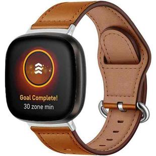 For Fitbit Versa 3 / 4 / Sense 2 Classic Buckle Genuine Leather Watch Band(Brown)