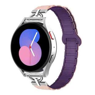 20mm D-shaped Tri-beads Magnetic Silicone Watch Band(Pink Sand Plums)