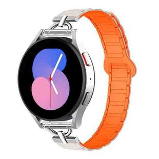 20mm D-shaped Tri-beads Magnetic Silicone Watch Band(Starlight Orange)