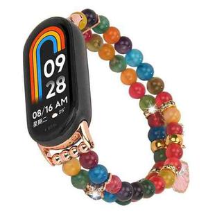 For Xiaomi Smart Band 10 / 9 / 8 Dual Row Beaded Chain Watch Band(Colored Beads)