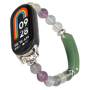 For Xiaomi Smart Band 10 / 9 / 8 Large Beaded Bracelet Watch Band(Green Beads)