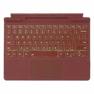 For MicroSoft Surface Pro 9 / 10 / 11 / 12 Single Color Backlight Tablet Bluetooth Keyboard with Touch Pad(Red)