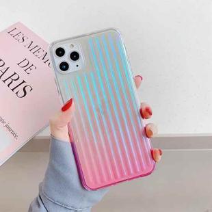 For iPhone 11 Pro Electroplating Gradient Suitcase Stripe TPU Protective Case(Pink)