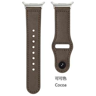 For Samsung Galaxy Watch Ultra 47mm Rivet Reverse Buckle Leather Watch Band(Cocoa Color)