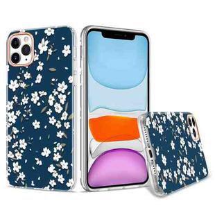 For iPhone 11 3D Cherry Blossom Painted TPU Protective Case(Blue)