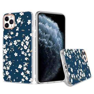 For iPhone 11 Pro 3D Cherry Blossom Painted TPU Protective Case(Blue)