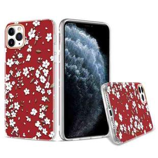 For iPhone 11 Pro 3D Cherry Blossom Painted TPU Protective Case(Red)