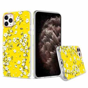For iPhone 11 Pro Max 3D Cherry Blossom Painted TPU Protective Case(Yellow)
