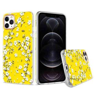 For iPhone 12 / 12 Pro 3D Cherry Blossom Painted TPU Protective Case(Yellow)