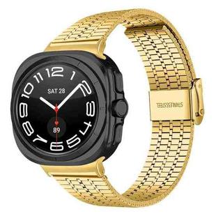 For Samsung Galaxy Watch Ultra 47mm Seven Beads Buckle Stainless Steel Watch Band(Gold)