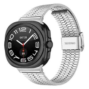 For Samsung Galaxy Watch Ultra 47mm Seven Beads Buckle Stainless Steel Watch Band(Silver)
