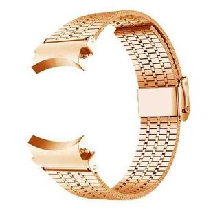 For Samsung Galaxy Watch 7 / 6 / 5 / 4 Seven Beads Buckle Stainless Steel Watch Band(Rose Gold)