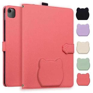 For iPad Air 13 2025 / 2024 Cat Skin-feel Litchi Leather Smart Tablet Case(Watermelon Red)