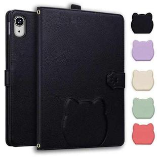For iPad mini 2024 / mini 6 Cat Skin-feel Litchi Leather Smart Tablet Case(Black)