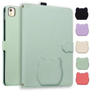 For iPad 10.2 2021 / Air 10.5 Cat Skin-feel Litchi Leather Smart Tablet Case(Green)