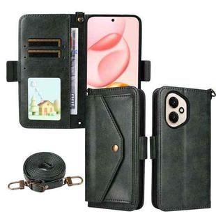For Honor 400 Global 156.5mm Multi-card Slots Crossbody Cowhide Leather Phone Case(Green)
