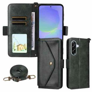 For Samsung Galaxy A36 5G Multi-card Slots Crossbody Cowhide Leather Phone Case(Green)