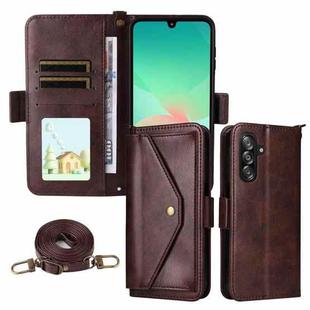 For Samsung Galaxy A16 5G / 4G / A26 5G Multi-card Slots Crossbody Cowhide Leather Phone Case(Brown)